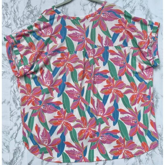 Lane Bryant Womens Plus Size 26/28 Floral Print Short Sleeve Top - Picture 3 of 7